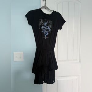 Nununu Black Dress with Graphic Design